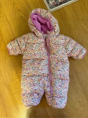 Amazon Pink Floral Hooded Puffer One-Piece